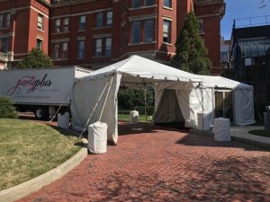 tent at Johns Hopkins